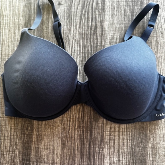Calvin Klein sz 36D blue Underwire TShirt Bra - Picture 1 of 4